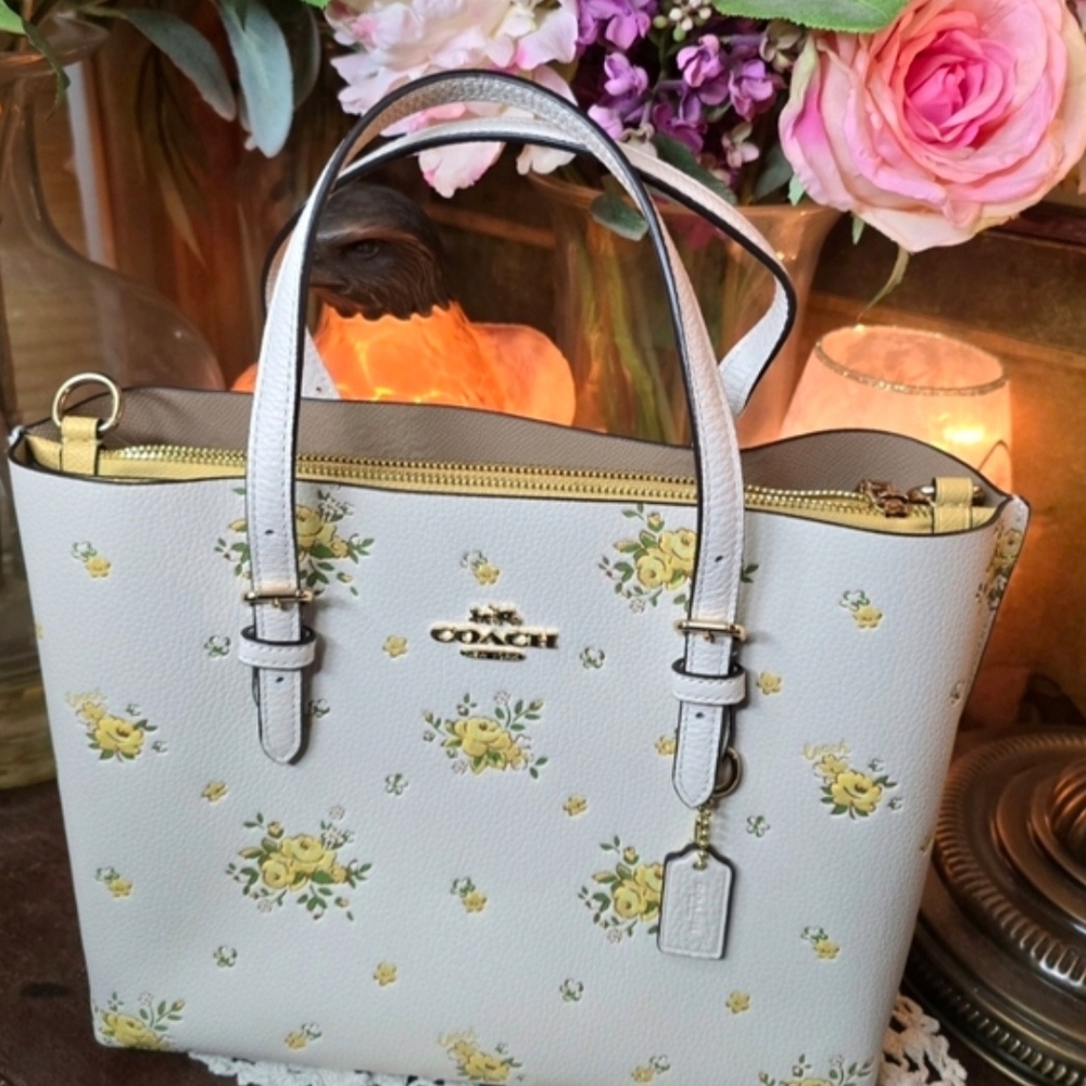 Coach Floral White Handbag